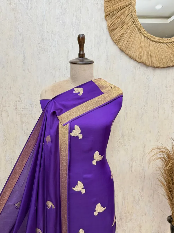 Lustrous_Modal_Silk_Suit_Unstitched_Suits_Violet_Blue