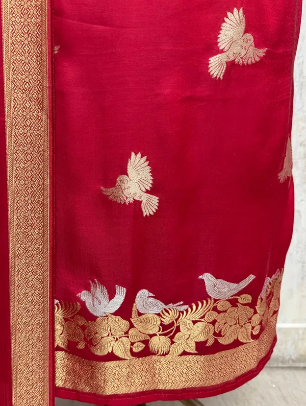 Lustrous_Modal_Silk_Suit_Unstitched_Suits_Red