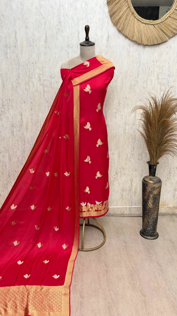 Lustrous_Modal_Silk_Suit_Unstitched_Suits_Red