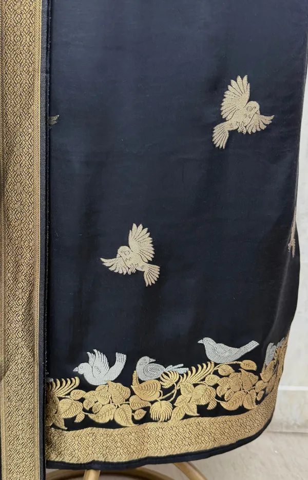 Lustrous_Modal_Silk_Suit_Unstitched_Suits_Black