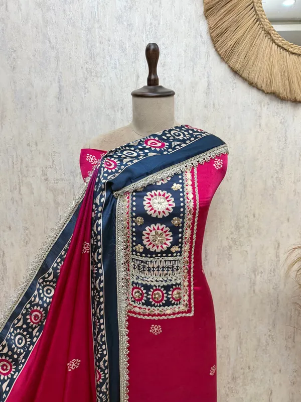 Heirloom_Elegance_Gajji_Silk_Unstitched_Suits_Dark_Pink
