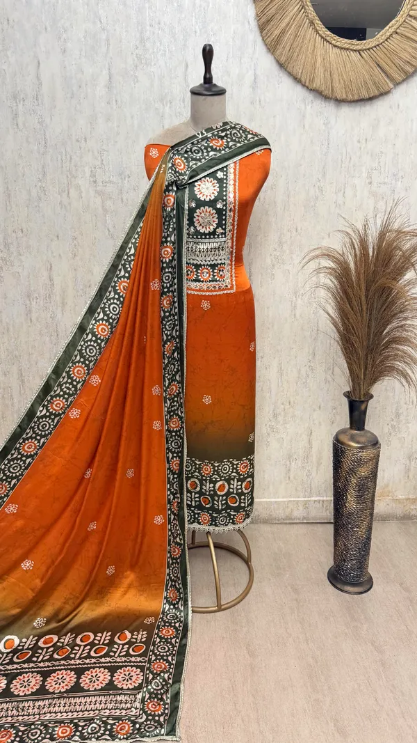 Heirloom_Elegance_Gajji_Silk_Unstitched_Suits_Orange