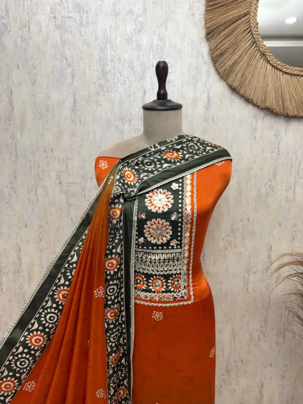 Heirloom_Elegance_Gajji_Silk_Unstitched_Suits_Orange