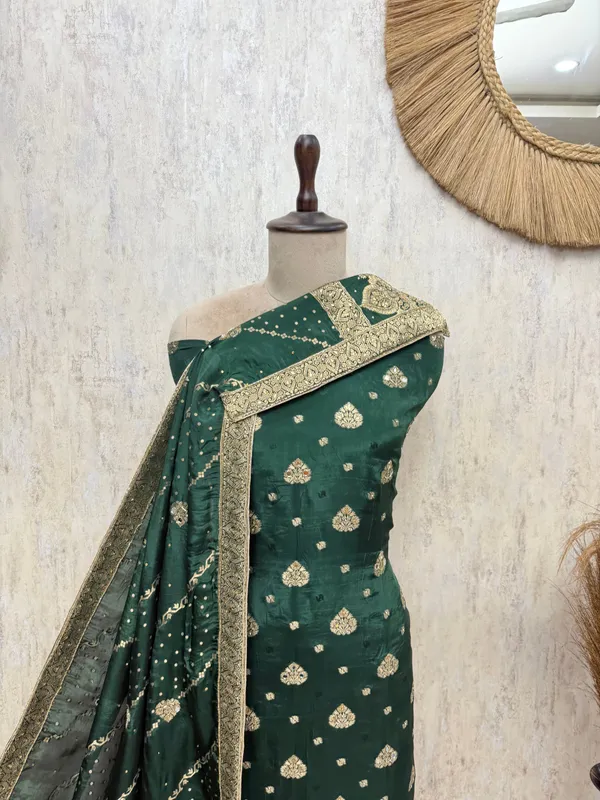Majestic_Banarasi_Silk_Tissue_Unstitched_Suit_Teal_Green