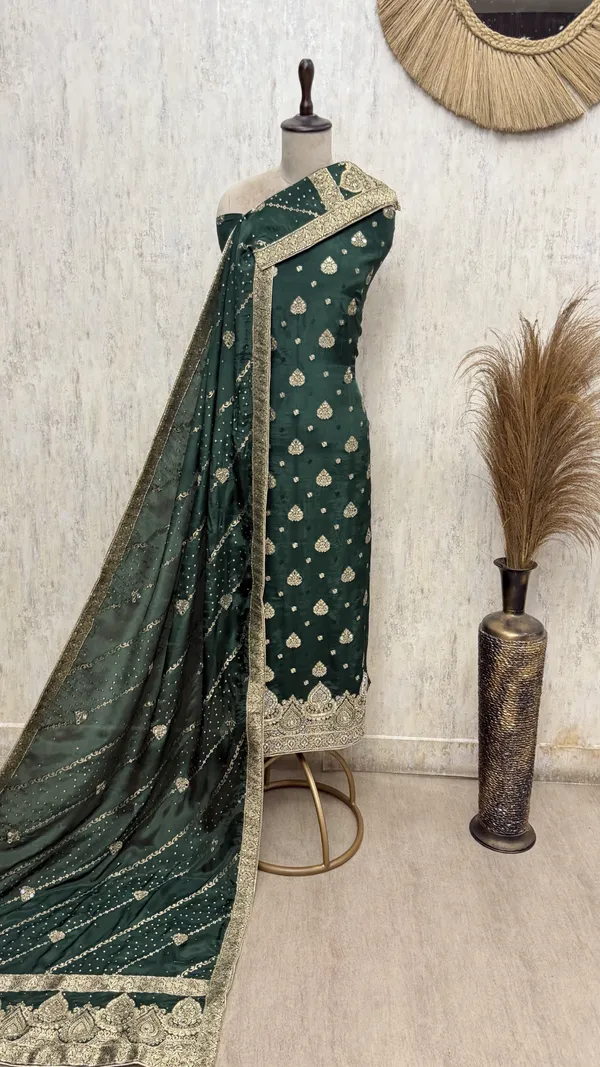 Majestic_Banarasi_Silk_Tissue_Unstitched_Suit_Teal_Green