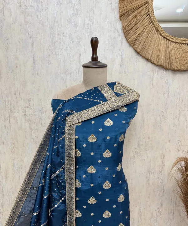 Majestic_Banarasi_Silk_Tissue_Unstitched_Suit_Blue