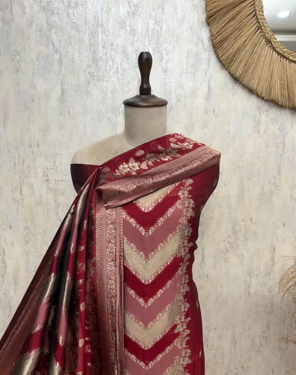 Aureate_Kanjivaram_Silk_Unstitched_Suits_Maroon