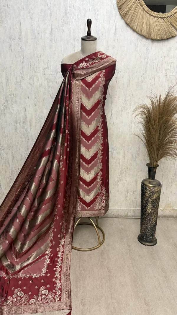 Aureate_Kanjivaram_Silk_Unstitched_Suits_Maroon