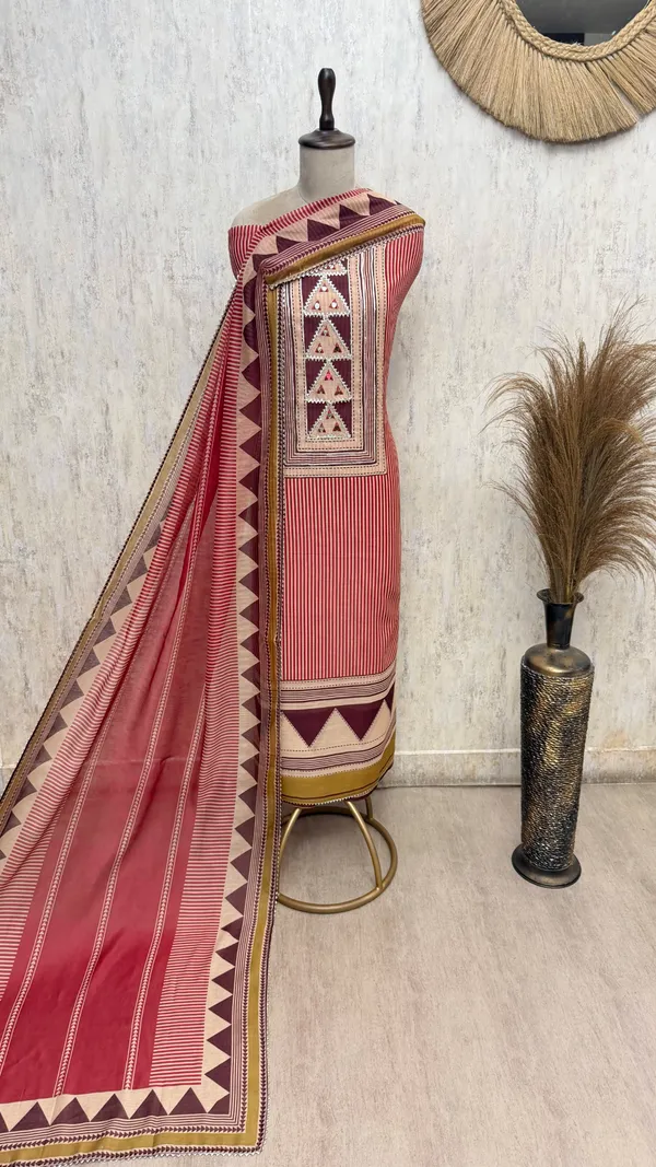 Artistry_In_Maheshwari_Unstitched_Suits_Red