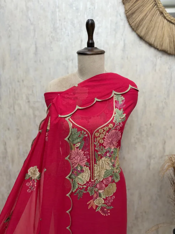 Natural_Luster_Of_Mul_Chanderi_Unstitched_Suits_Red