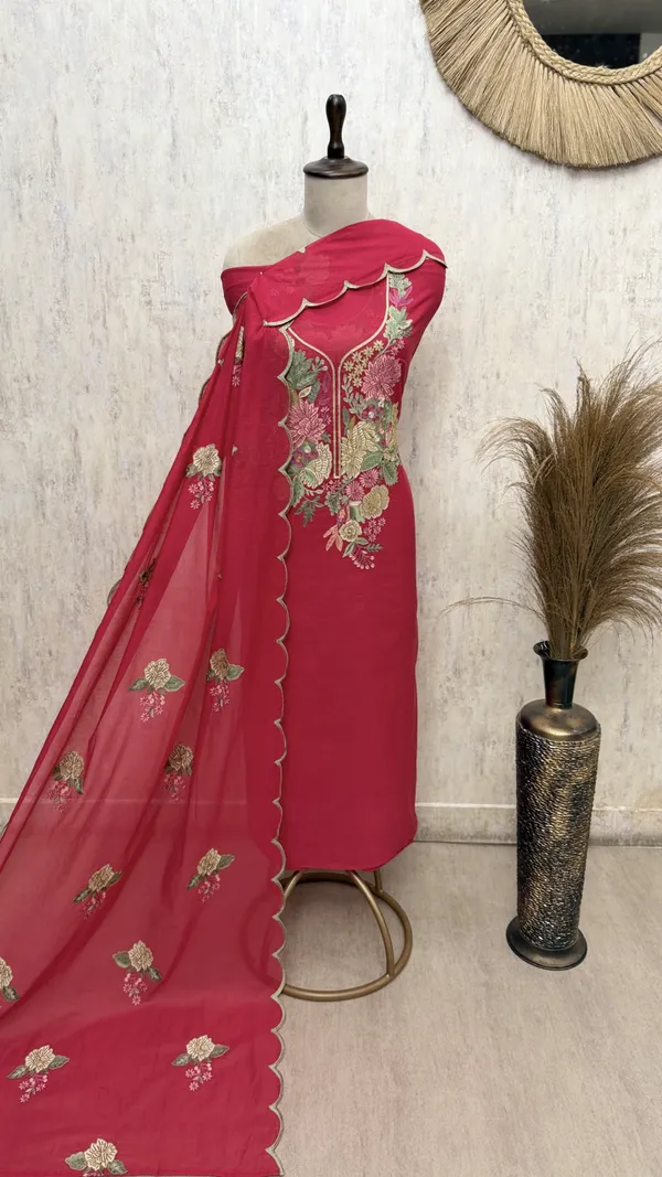 Natural_Luster_Of_Mul_Chanderi_Unstitched_Suits_Red