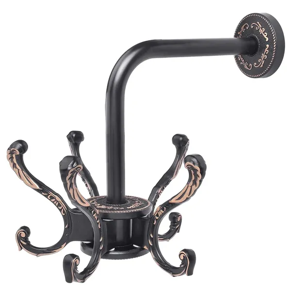 Black_Arto_Aluminium_Wall_Mount_360°_Swivel_Towel_Hooks