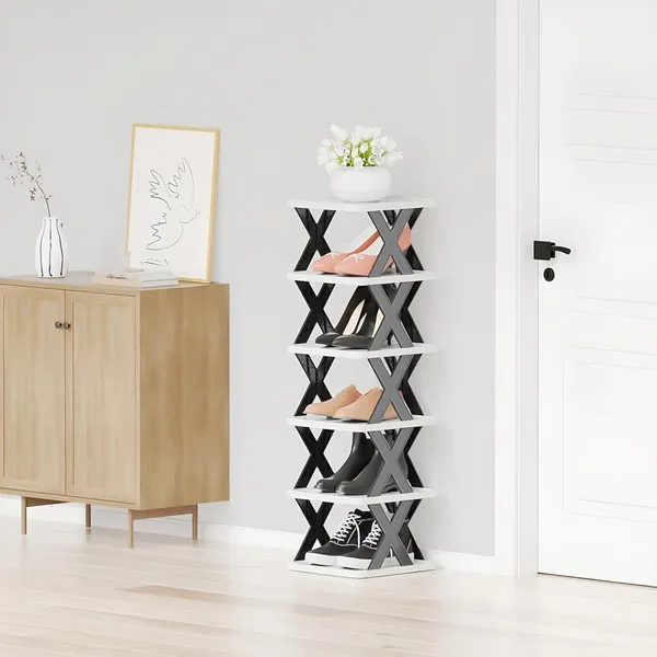 Multicolour_Arto_Plastic_Space_Organizer_Multi-Purpose_6_Layer_Folding_Shoe_Rack,_Stackable_Shelf,_Space-Saving,_Easy_Assembly_And_Stable_In_Structure,_Corner_Storage_Organizer_For_Home,_Kitchen,_Garage