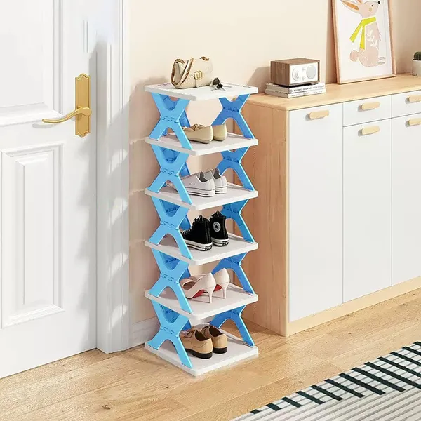 Multicolour_Arto_Space_Organizer_Multi-Purpose_4_Layer_Folding_Shoe_Rack,_Stackable_Shelf,_Space-Saving,_Easy_Assembly_And_Stable_In_Structure,_Corner_Storage_Organizer_For_Home,_Kitchen,_Garage_6_Layer
