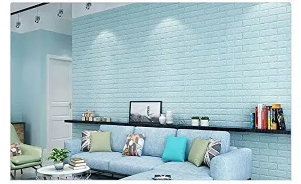 Blue_Arto_3D_Pe_Foam_Self_Adhesive_Brick_Design_Wall_Stickers/Diy_Wallpaper_For_Home_Hotel_Living_Room_Bedroom_Cafe_Décor_Diy_Wall_Paper_Thickness_8Mm,_70_X_77_Cm,_Decorative_Wallpaper_Pack_Of_2