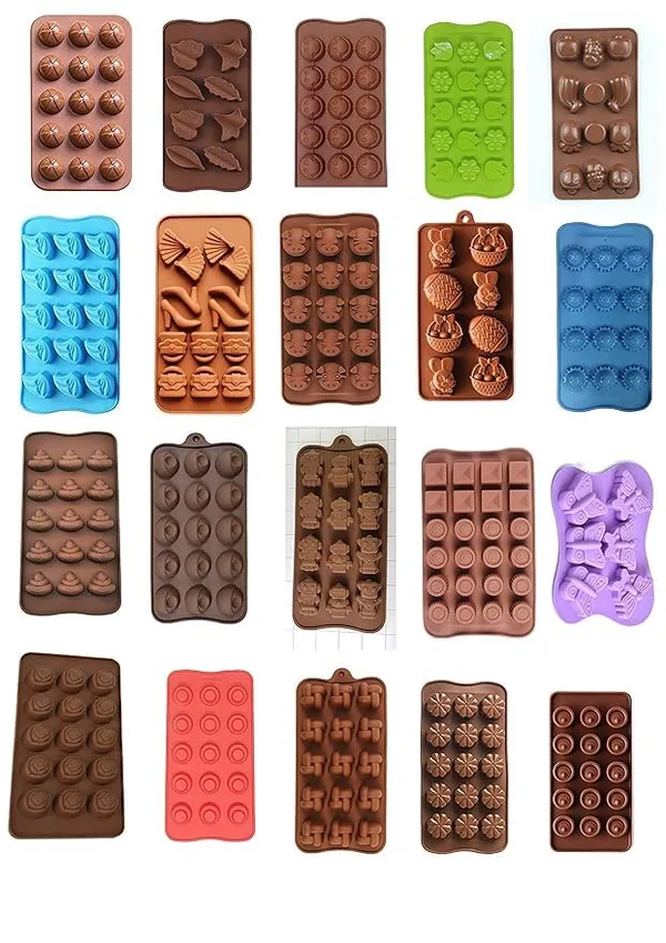 Brown_Arto_Silicone_Chocolate_Moulds,_Food_Grade,_9_Different_Shapes