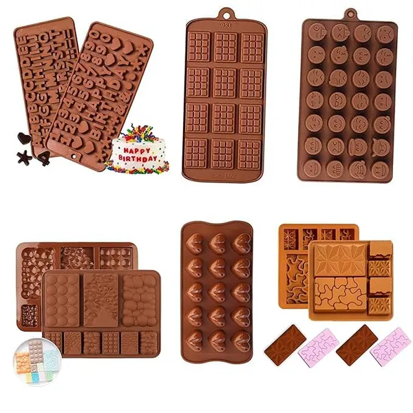 Brown_Arto_Silicone_Chocolate_Moulds,_Food_Grade,_9_Different_Shapes