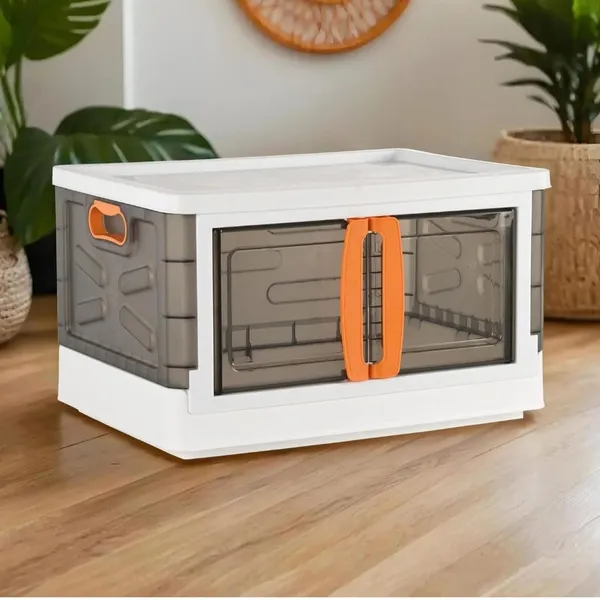 White_Arto_Kitchen_Storage_Bins_With_Lids,_Collapsible_And_Stackable_Storage_Bins,_Plastic_Closet_Organizer,_70_Ltr_Folding_Storage_Box,_Containers_For_Organizing_With_Door_Pack_Of_3