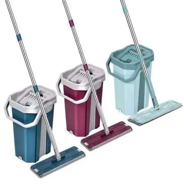 Multicolour_Arto_Bucket_Flat_Mop_With_Telescopic_Stick,_360°_Flexible_Spin_Head_With_Super_Absorbent_Microfiber_Pad_Extended_Steel_Handle_Mop_With_2_Soft_Refill_Microfiber_Pads