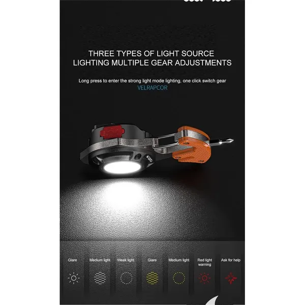 Black_Keychain_Led_Flashlights_Magnet_800_Lumens_Cob_Portable_Emergency_Light_With_Screwdriver,Bottle_Opener,Rechargeable,Cigarette_Lighter,Whistles,Outdoor,Camping,Hiking,Seat_Belt_Cutter_Pack_Of_1
