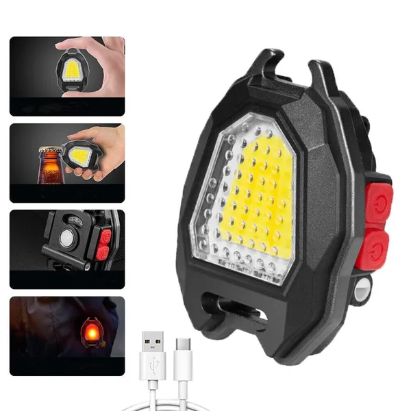 Black_Keychain_4_In_1_Led_With_7_Mode_Rechargeable_Flashlights_With_Lighter,Whistles,Bottle_Opener_For_Outdoor,Indoor,Hiking_With_Magnet_Base_Ultra_Bright_800_Lumens_Portable_Emergency_Cob_Light