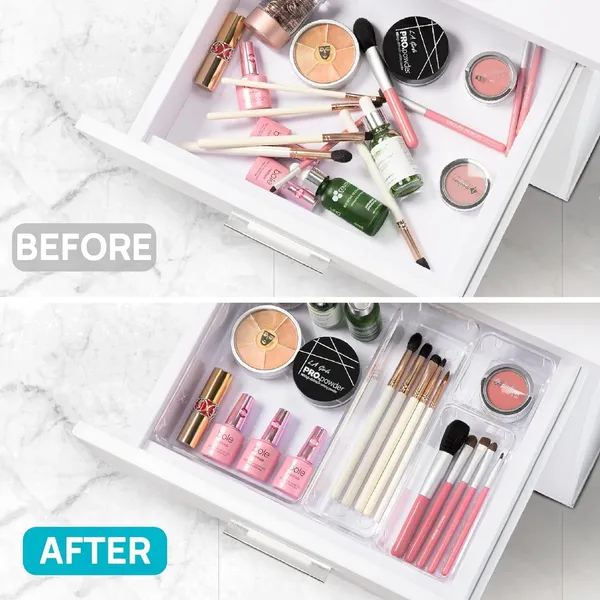 Transparent_Arto_Clear_Acrylic_Drawer_Organizer_Set_With_Various_Size_For_Bathroom,Bedroom_Dresser,Cosmetics_Makeup,Kitchen_Utensil,Office,Stationery,Drawer_Tray_Dividers,Vanity_Trays_Pack_Of_12