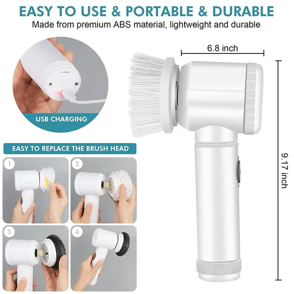 Multicolour_Arto_5In1_Multifunctional_Electric_Cleaning_Brush_With_Magic_Power_Household_Cleaning_Tools_Spin_Scrubber_With_Buffer_Polisher_For_Bathroom,Shower,Tub,Kitchen_Floor,Shower,Buffer_Polisher