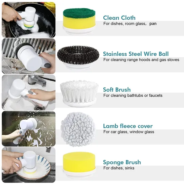 Multicolour_Arto_5In1_Multifunctional_Electric_Cleaning_Brush_With_Magic_Power_Household_Cleaning_Tools_Spin_Scrubber_With_Buffer_Polisher_For_Bathroom,Shower,Tub,Kitchen_Floor,Shower,Buffer_Polisher