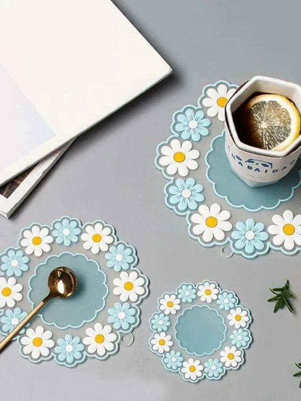 Multicolour_Flower_Design_Silicone_Coasters_For_Dining_Table_And_Countertop,_For_Hot_Pots,_Non-Slip,_Heat_Resistant_Trivet_Mats,_Dining_Table_Pads_For_Pots,_Bowls,_Dishes_&_Drinks,_Multi-Use_Set_Of_3