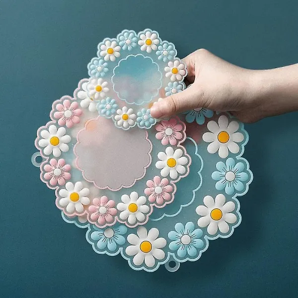 Multicolour_Flower_Design_Silicone_Coasters_For_Dining_Table_And_Countertop,_For_Hot_Pots,_Non-Slip,_Heat_Resistant_Trivet_Mats,_Dining_Table_Pads_For_Pots,_Bowls,_Dishes_&_Drinks,_Multi-Use_Set_Of_3