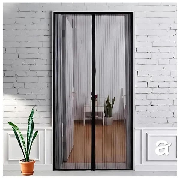 Black_Arto_Auto_Close_Magnetic_Hands_Free_Mesh_Polyester_Net_Curtain_For_All_Door_With_Self_Adhesive_Hook_Tape_To_Prevent_Mosquitoes_&_Insects,_Pet_And_Kid_Friendly_100Cm_X_210Cm