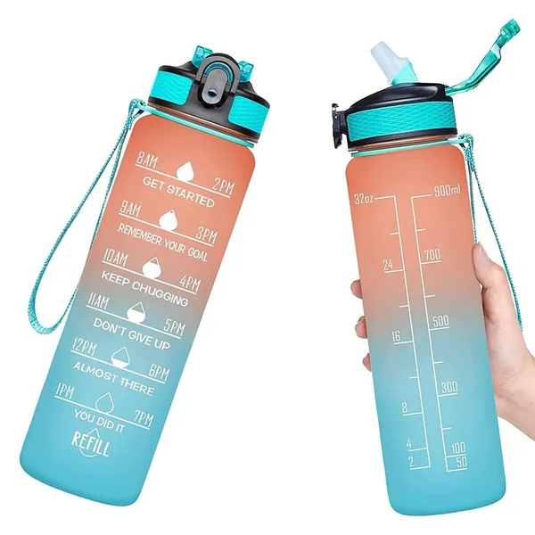Multicolour_Arto_Unbreakable_Water_Bottle_1_Litre_With_Motivational_Time_Marker,_Leak_Proof_Durable_Bpa_Free_Non-Toxic_Water_Bottle_For_Office,Water_Bottle_For_Gym