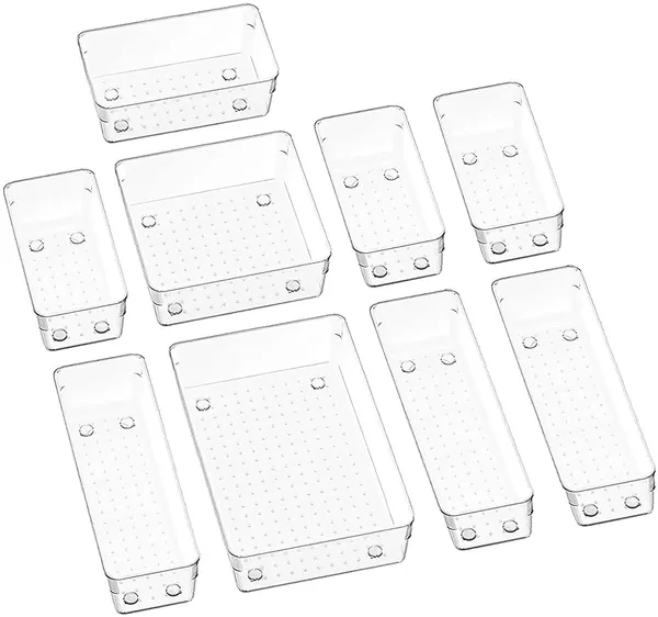 Transparent_Arto_Clear_Acrylic_Drawer_Organizer_Set_With_Various_Size_For_Bathroom,Bedroom_Dresser,Cosmetics_Makeup,Kitchen_Utensil,Office,Stationery,Drawer_Tray_Dividers,Vanity_Trays_Set_Of_9