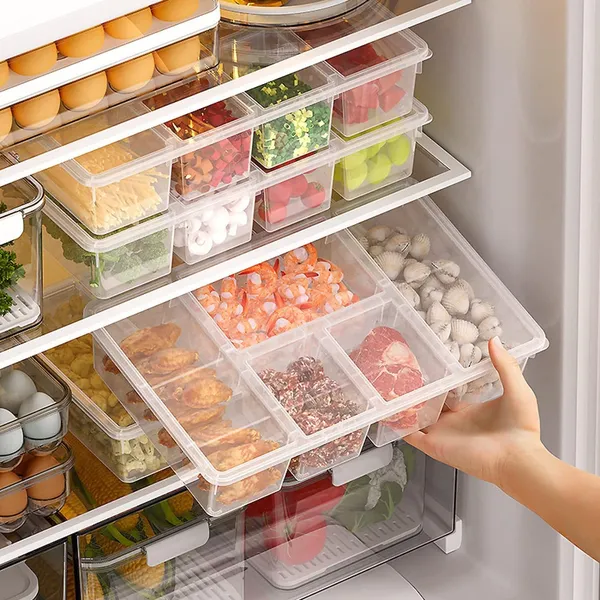 Transparent_Plastic_Veggie_Tray_With_Lid_5_Compartment_Food_Container_With_Dividers_Large_Serving_Tray_Travel_Snack_Containers_Saver_Snack_Box_Fruit,_Vegetable,_Salad,_Meal_Pack_Of_1