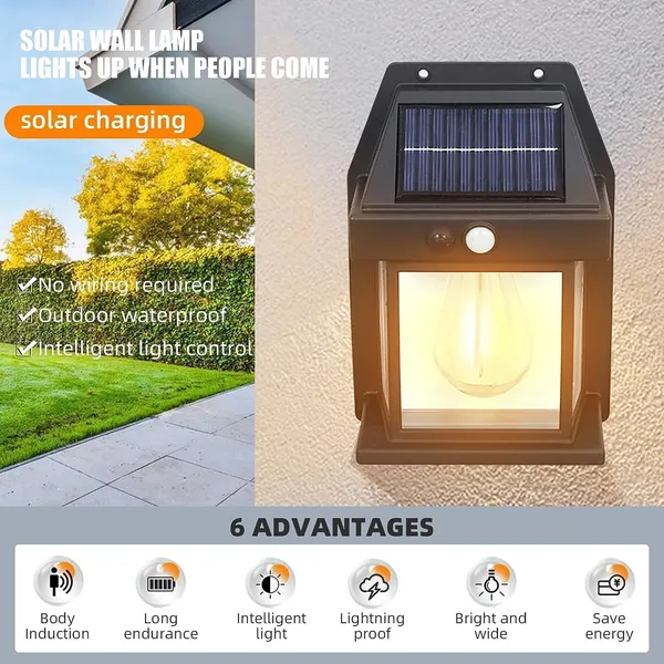 Black_Arto_Solar_Led_Bulb_Wall_Light_Lantern,Wireless_Dusk_To_Dawn_Porch_Lights_Fixture,Motion_Sensor_3_Modes,Waterproof_Exterior_Lighting_With_Clear_Panel_For_Outdoor,Garden,Patio,Yard,Auto_Chargeable