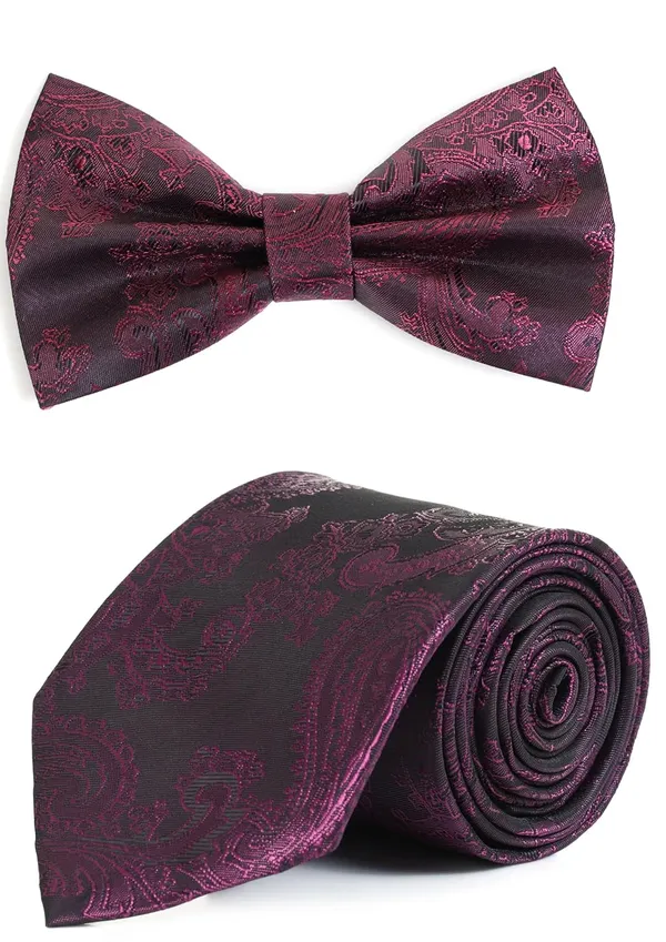 Premium_13_Colors_Paisley_Design_Men_Necktie_&_Bow_Tie_Combo