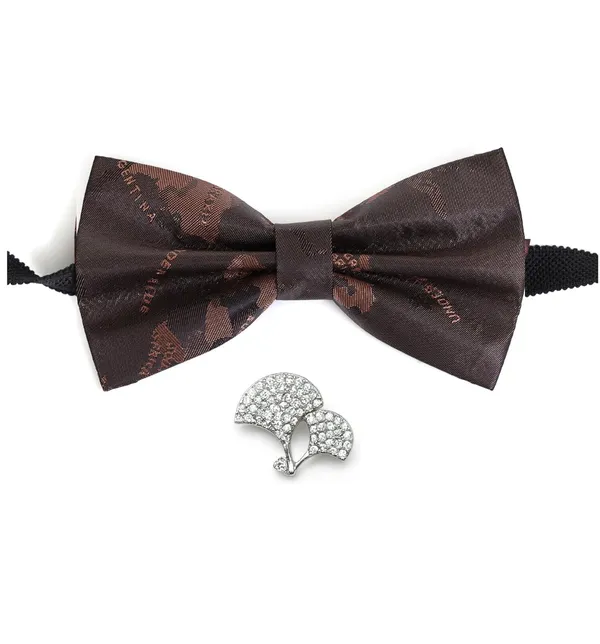 Bow_Tie_With_Brooch_Set_For_Men_World_Map_Self-Design_Fabric_Pack_of_2_Elegant_12_Colors