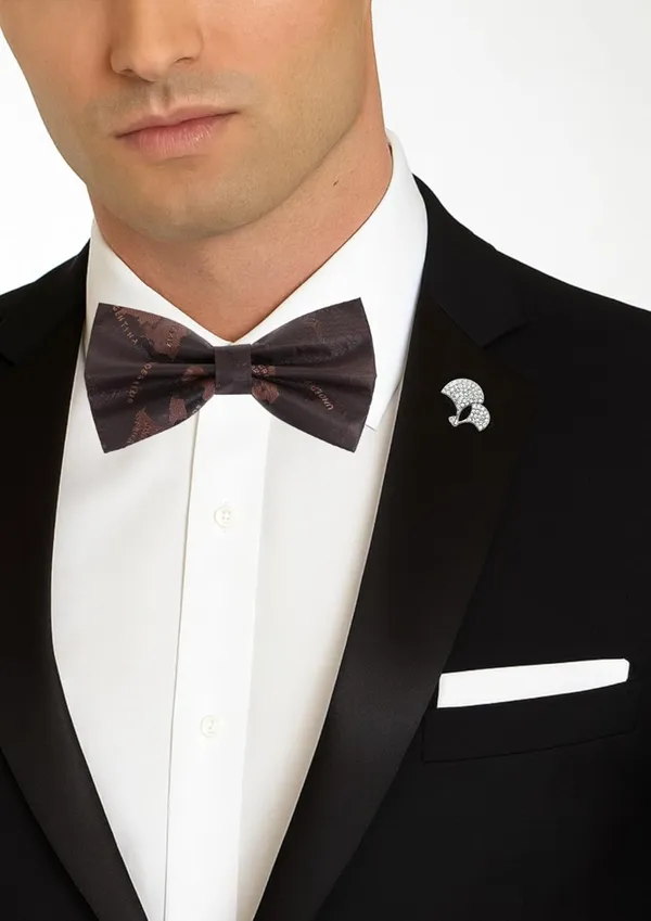Bow_Tie_With_Brooch_Set_For_Men_World_Map_Self-Design_Fabric_Pack_of_2_Elegant_12_Colors