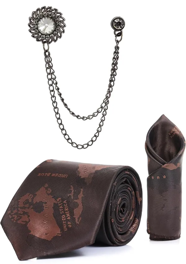 Men_Necktie_Set_With_Pocket_Square_&_Double_Chain_Stylish_Brooch_(Pack_of_3)_Formal_Combo