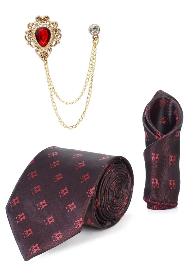 Necktie_Set_for_Men_with_Matching_Pocket_Square_&_Brooch_Chain_Pack_of_3