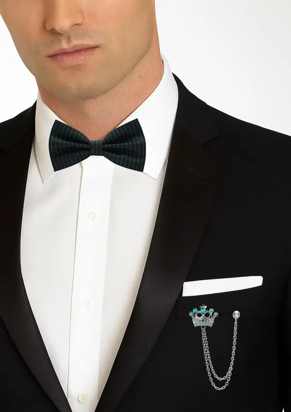 Bow_Tie_For_Men_With_Stylish_Brooch_Double_Chain_Pack_of_2_Self_Lining_Fabric