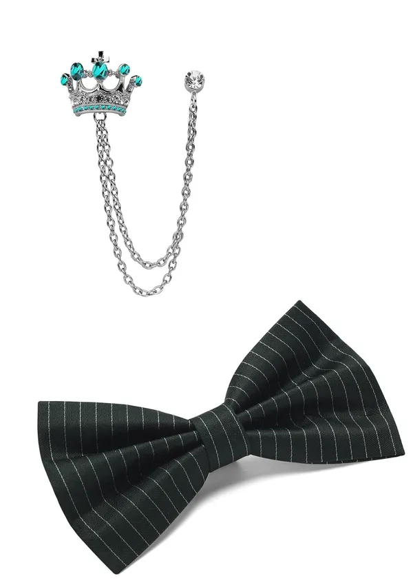 Bow_Tie_For_Men_With_Stylish_Brooch_Double_Chain_Pack_of_2_Self_Lining_Fabric