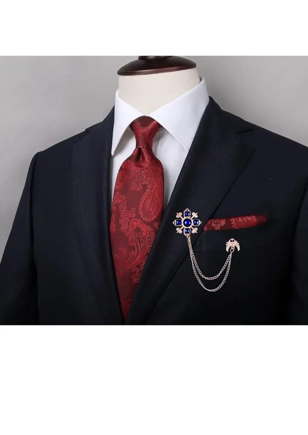 Voxon_Crystal_Crown_Hanging_Chain_Brooch_Suit_Pin,Vintage_Gold_Crown_Brooch,Suit_Stud,Shirt_Studs,Lapel_Pin_Accessories_for_Men_Women_(blue)