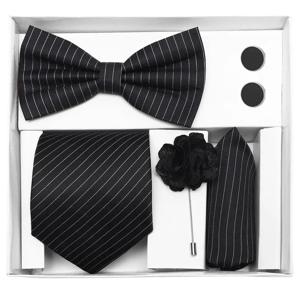 Random_Stripe_Necktie,_Bow_Tie,_Pocket_Square,_Lapel_Pin_&_Cufflinks_Formal_Wear_Accessories_(Available_in_7_Colors)