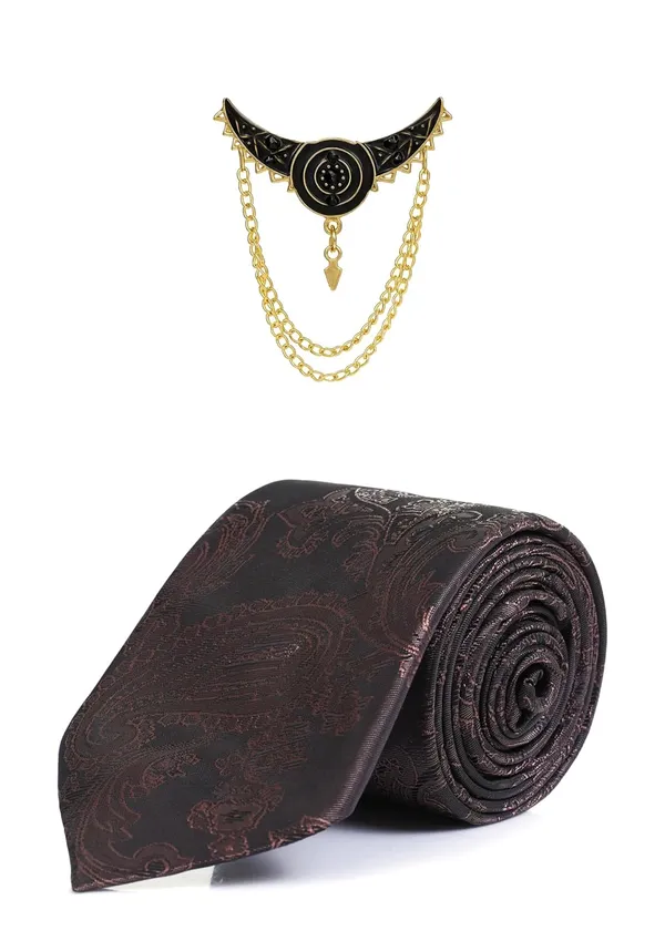 Premium_Men_Necktie_with_Brooch_|_Elegant_Paisley_Design_Silk_Tie_for_Wedding_&_formal_set