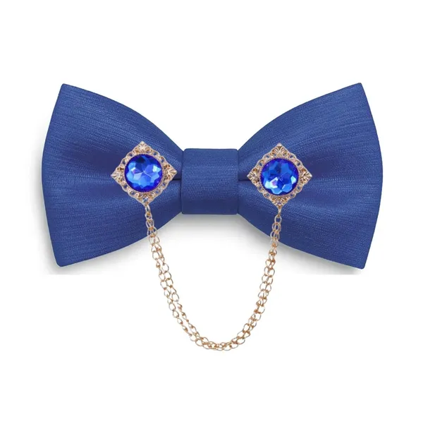 Men's_Premium_Satin_Bow_Tie_with_Royal_Gemstone_Brooch_�_12_Colors_Elegant_Combo_for_Party,_Wedding_&_Formal