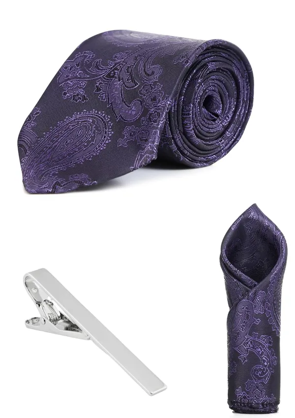 Necktie_With_Pocket_Square_&_TiePin_Silver_Plated_Jacquard_Self-Design_Stylish_Combo_Set_Available_in_16_Elegant_Colors