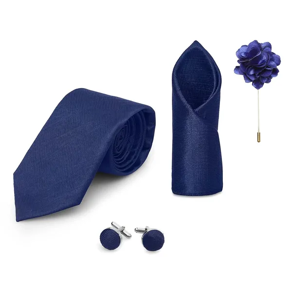 Necktie_Set_For_Men_Complete_Gift_Set_�_Includes_1_Necktie,_1_Pocket_Square,_1_Pair_of_Cufflinks_&_1_Brooch_�_all_in_matching_color.