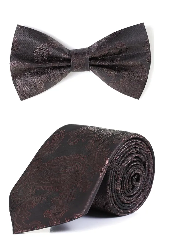 Premium_13_Colors_Paisley_Design_Men_Necktie_&_Bow_Tie_Combo