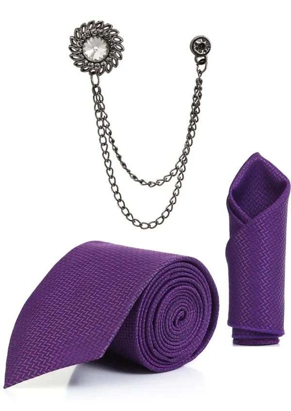 Necktie_With_Pocket_Square_&_Double_Chain_Stylish_Lapel_Brooch_(Pack_Of_3)